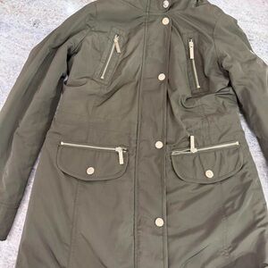 Michael Kors Olive Utility Anorak with Gold-Tone Hardware